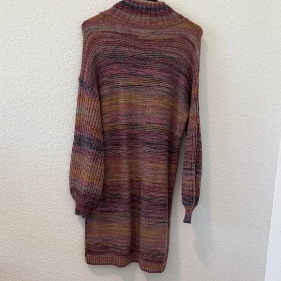 LOFT Purple and Gold Knit Sweater Dress - Picture 4 of 4